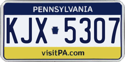 PA license plate KJX5307