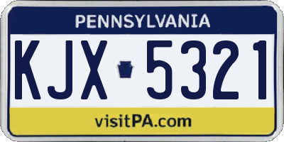 PA license plate KJX5321