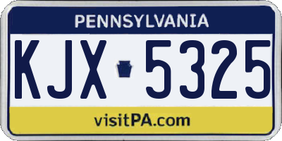 PA license plate KJX5325