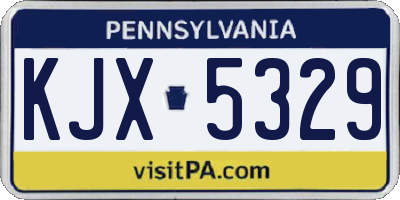 PA license plate KJX5329