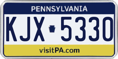 PA license plate KJX5330