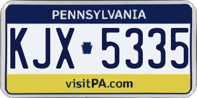 PA license plate KJX5335