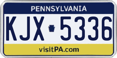 PA license plate KJX5336