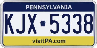 PA license plate KJX5338