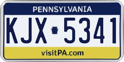 PA license plate KJX5341