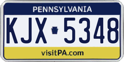 PA license plate KJX5348