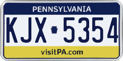 PA license plate KJX5354