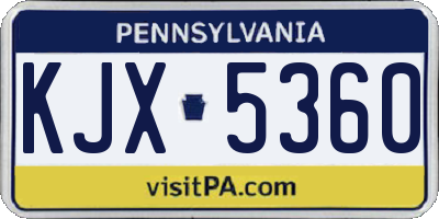 PA license plate KJX5360