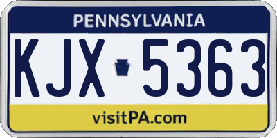 PA license plate KJX5363
