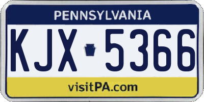 PA license plate KJX5366