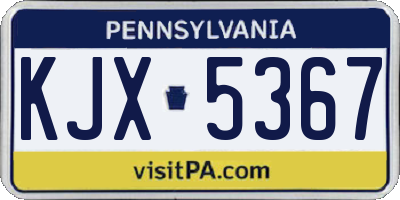 PA license plate KJX5367
