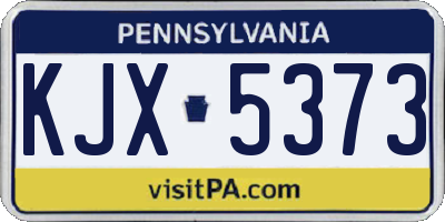 PA license plate KJX5373