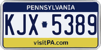 PA license plate KJX5389
