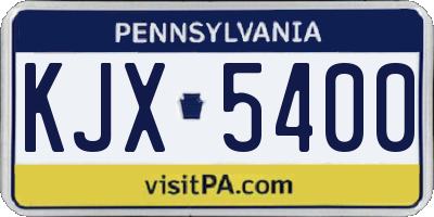 PA license plate KJX5400