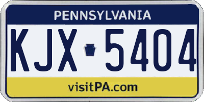 PA license plate KJX5404