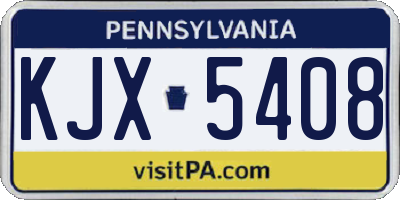 PA license plate KJX5408