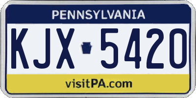 PA license plate KJX5420