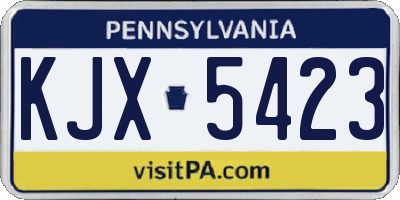 PA license plate KJX5423