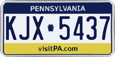 PA license plate KJX5437