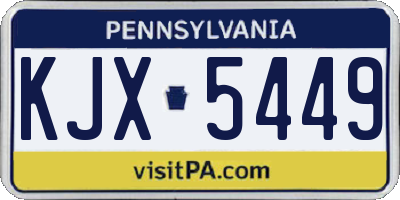 PA license plate KJX5449