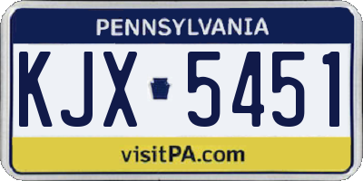 PA license plate KJX5451