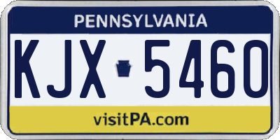 PA license plate KJX5460