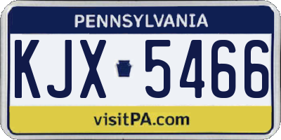 PA license plate KJX5466
