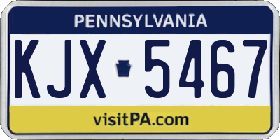 PA license plate KJX5467