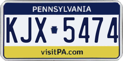 PA license plate KJX5474
