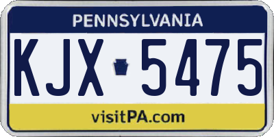 PA license plate KJX5475