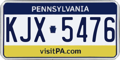 PA license plate KJX5476