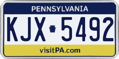 PA license plate KJX5492