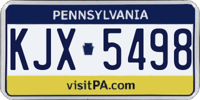 PA license plate KJX5498