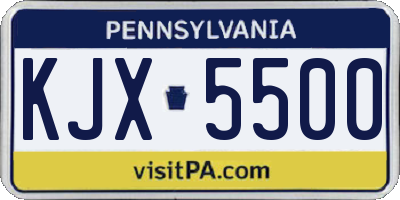 PA license plate KJX5500