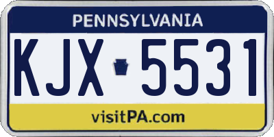 PA license plate KJX5531