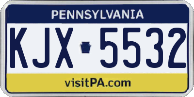 PA license plate KJX5532