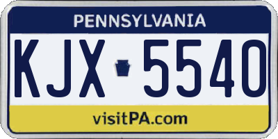 PA license plate KJX5540