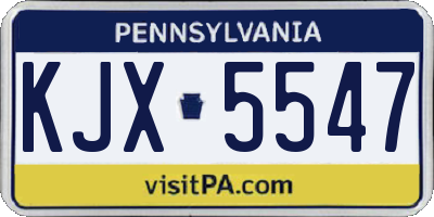 PA license plate KJX5547