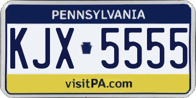 PA license plate KJX5555