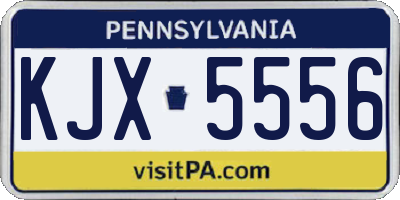 PA license plate KJX5556