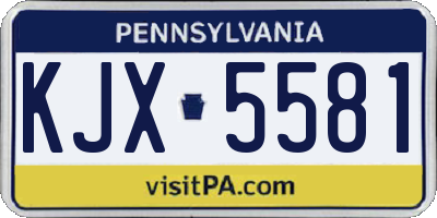PA license plate KJX5581