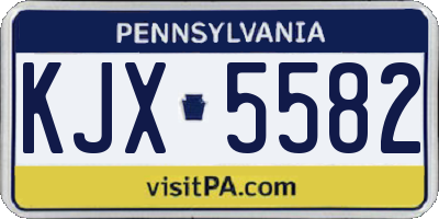 PA license plate KJX5582