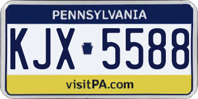 PA license plate KJX5588