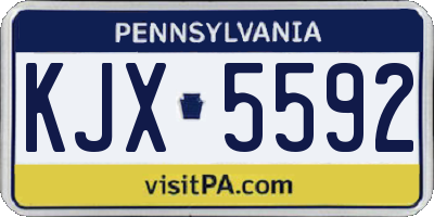 PA license plate KJX5592