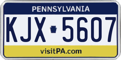 PA license plate KJX5607