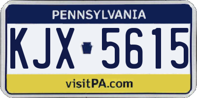 PA license plate KJX5615
