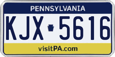 PA license plate KJX5616