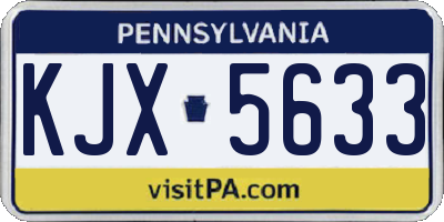 PA license plate KJX5633