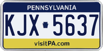 PA license plate KJX5637