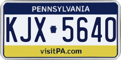 PA license plate KJX5640